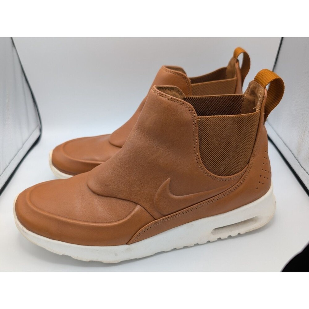 Nike Air Max Thea Mid Ale Brown Leather Chelsea Sneaker Boots Women Size 9